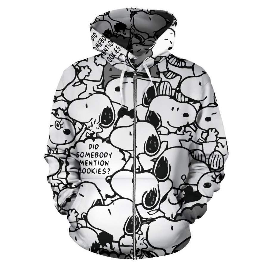 Black Snoopy – Zip-Up Hoodie