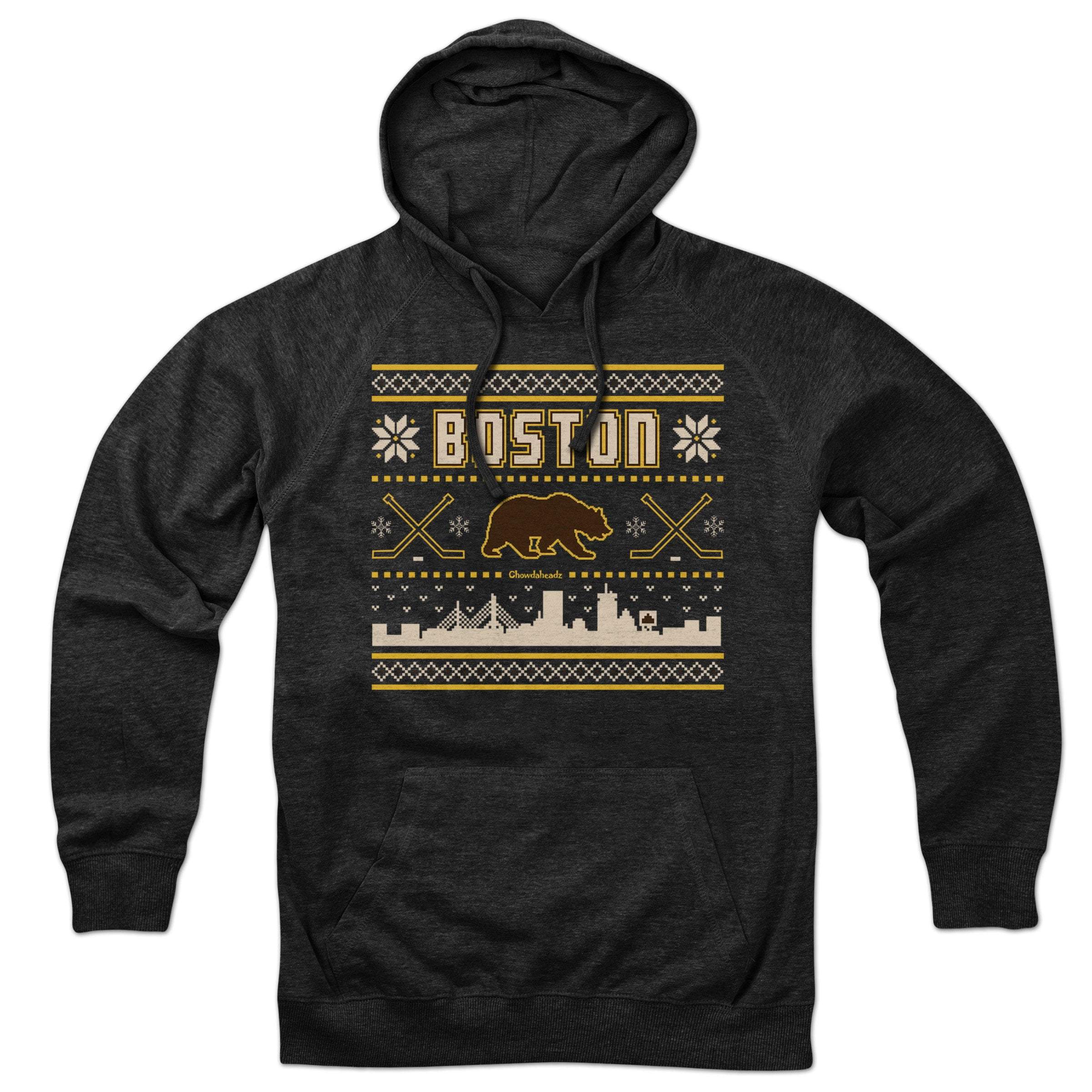 Boston Black & Gold Holiday Sweater Hoodie