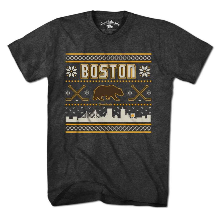 Boston Black & Gold Holiday Sweater T-Shirt