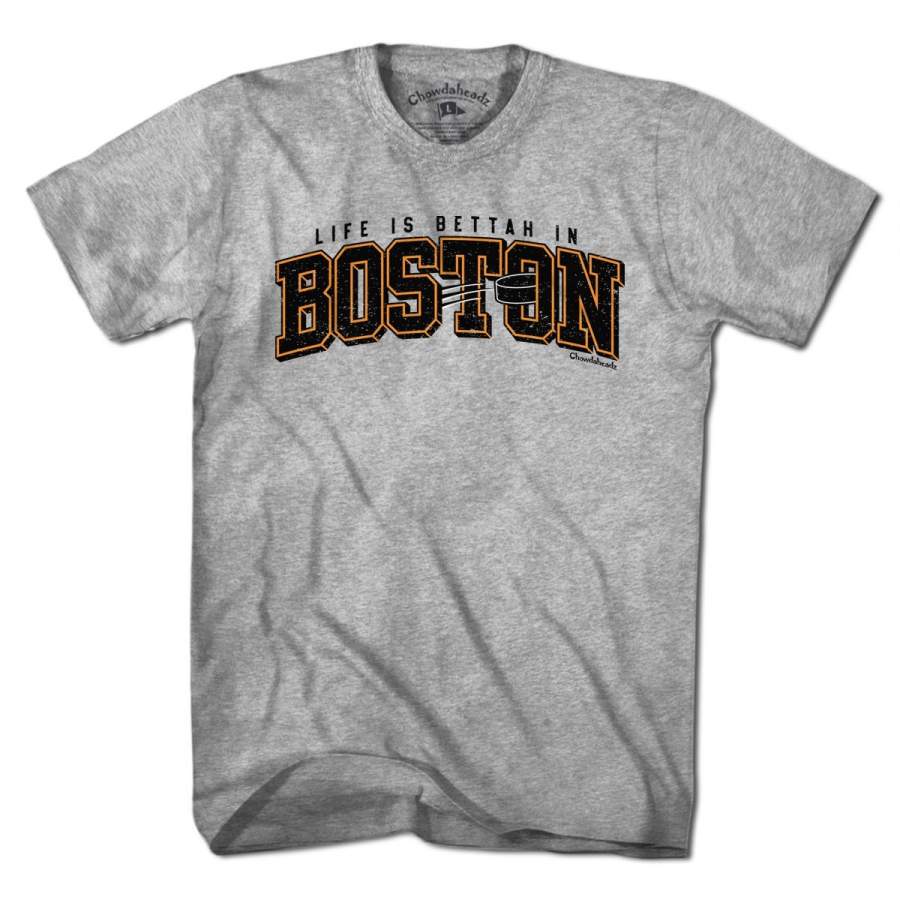 Life is Bettah in Boston Hockey T-Shirt