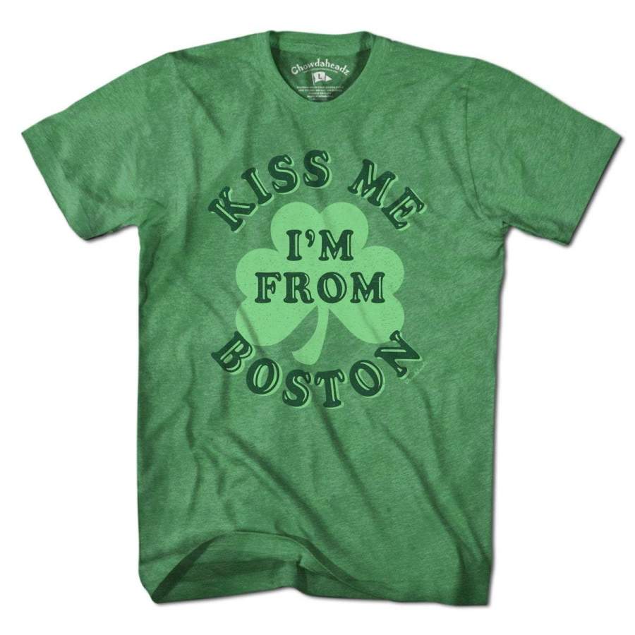 Kiss Me I’m From Boston Shamrock T-Shirt