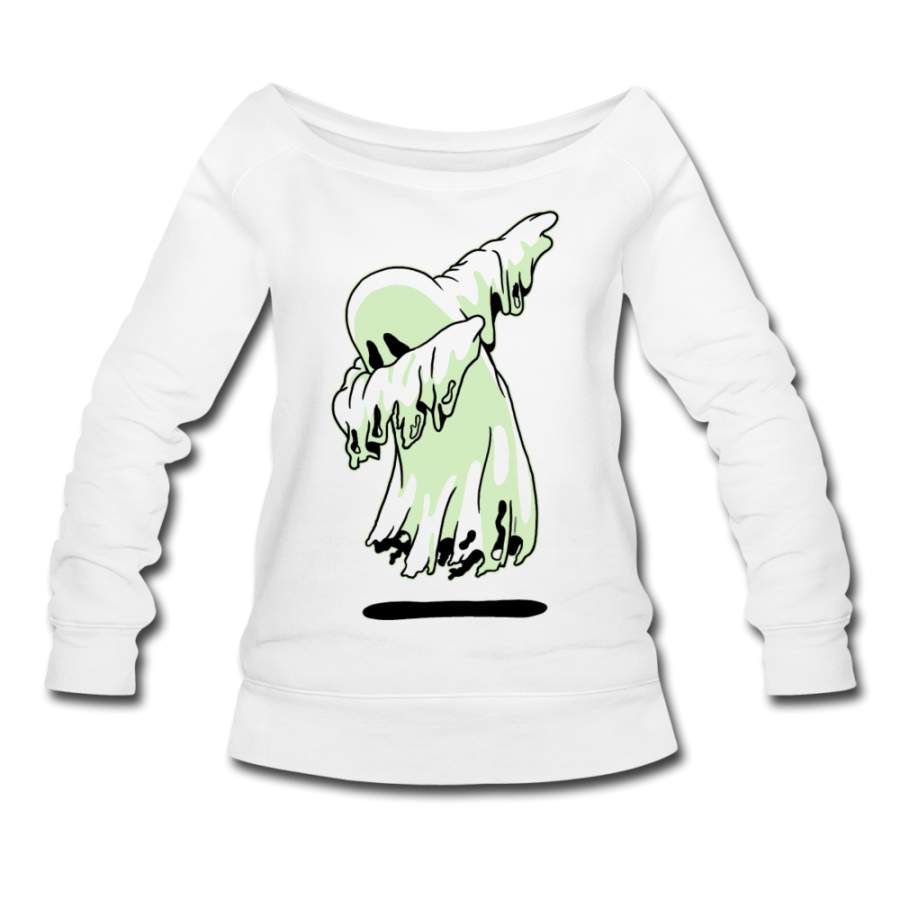 Dabbing Ghost Women’S Wideneck Sweatshirt