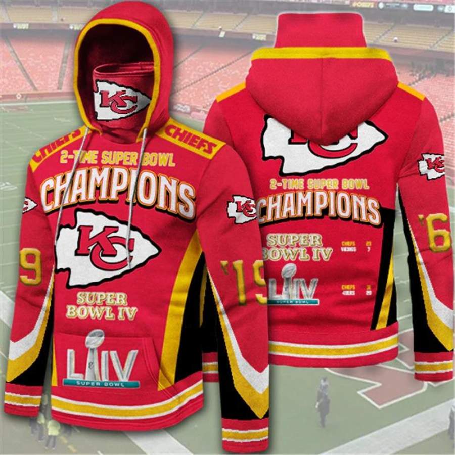 Kansas City Chiefs Hoodie Mens 2 Times Super Bowl Champions