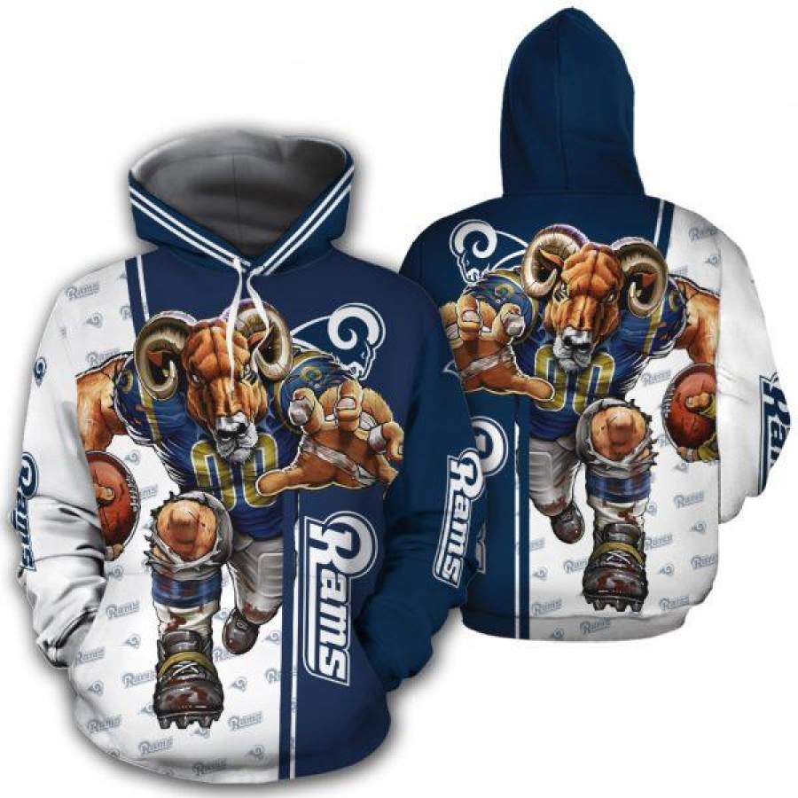 Los Angeles Rams Hoodies Mascot 3D Ultra Cool