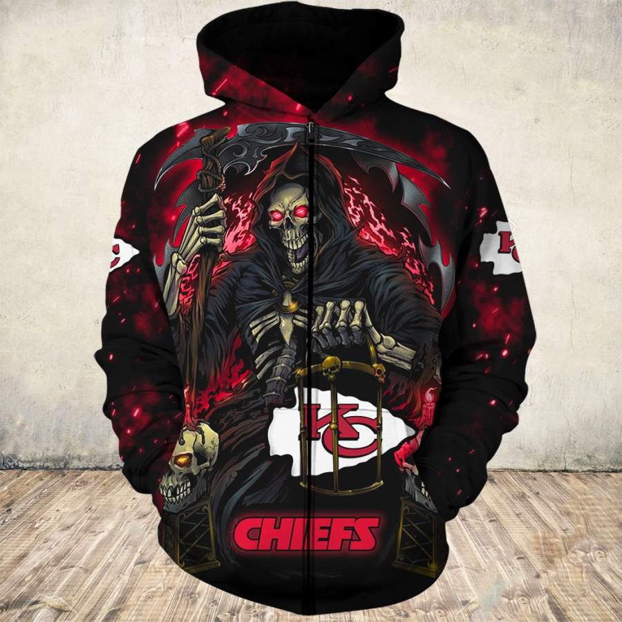 Kansas City Chiefs Hoodie Mens Halloween Death Seeks Its Prey