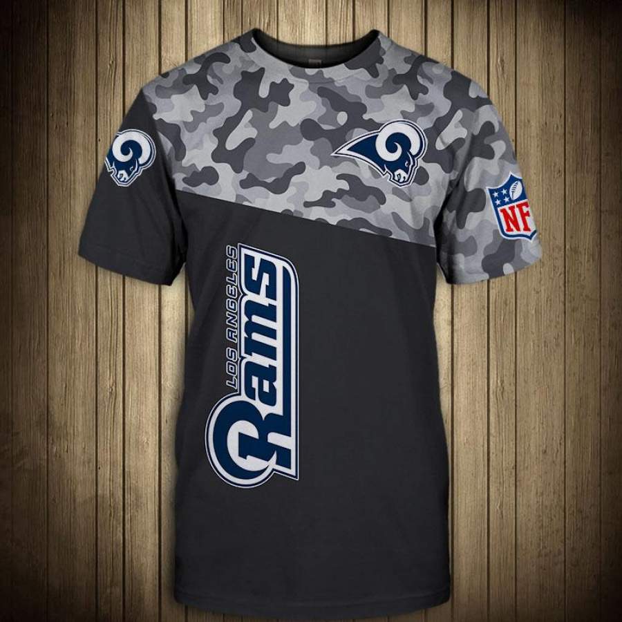 Los Angeles Rams Military T Shirt 3D Short Sleeve