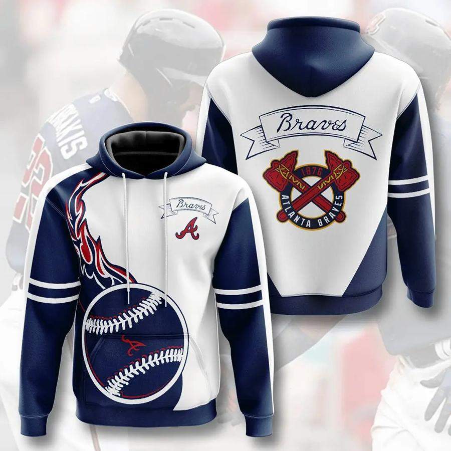 Atlanta Braves Hoodie 3D Fire Ball