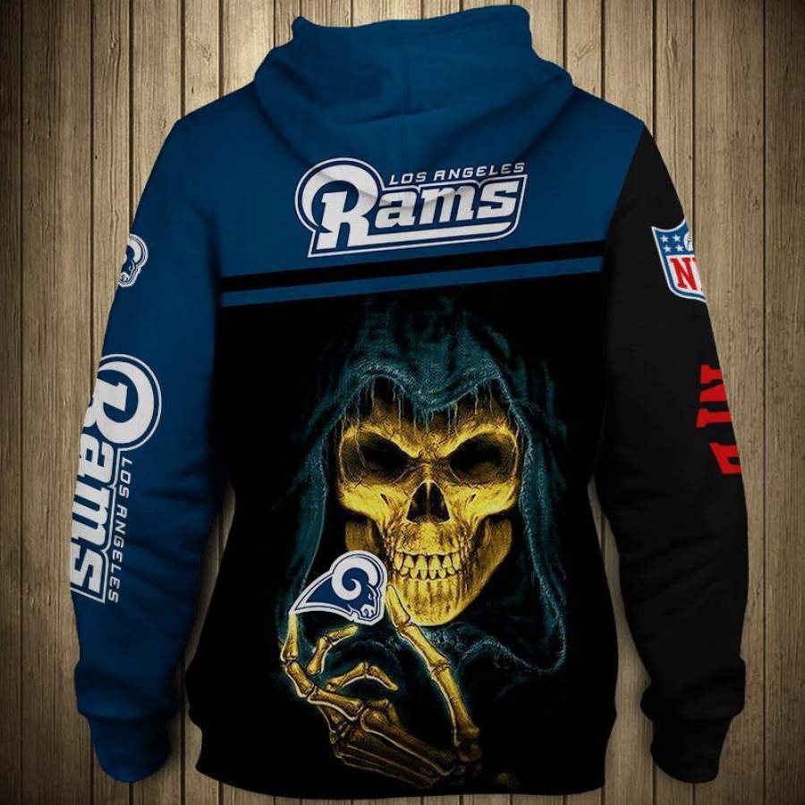 Los Angeles Rams Men’s Hoodies 3D Skull Sweatshirt Long Sleeve