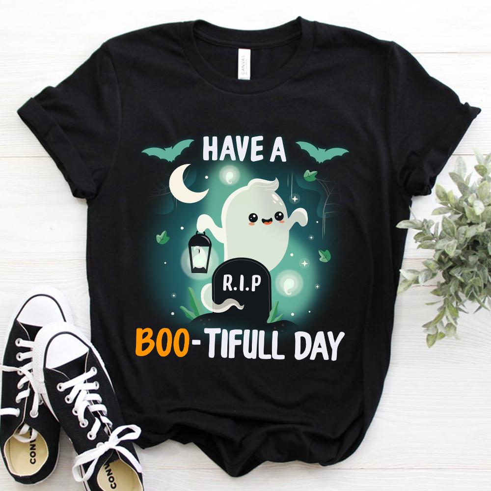 Halloween Have A Boo-Tifull Day Funny Ghost Unisex T Shirt