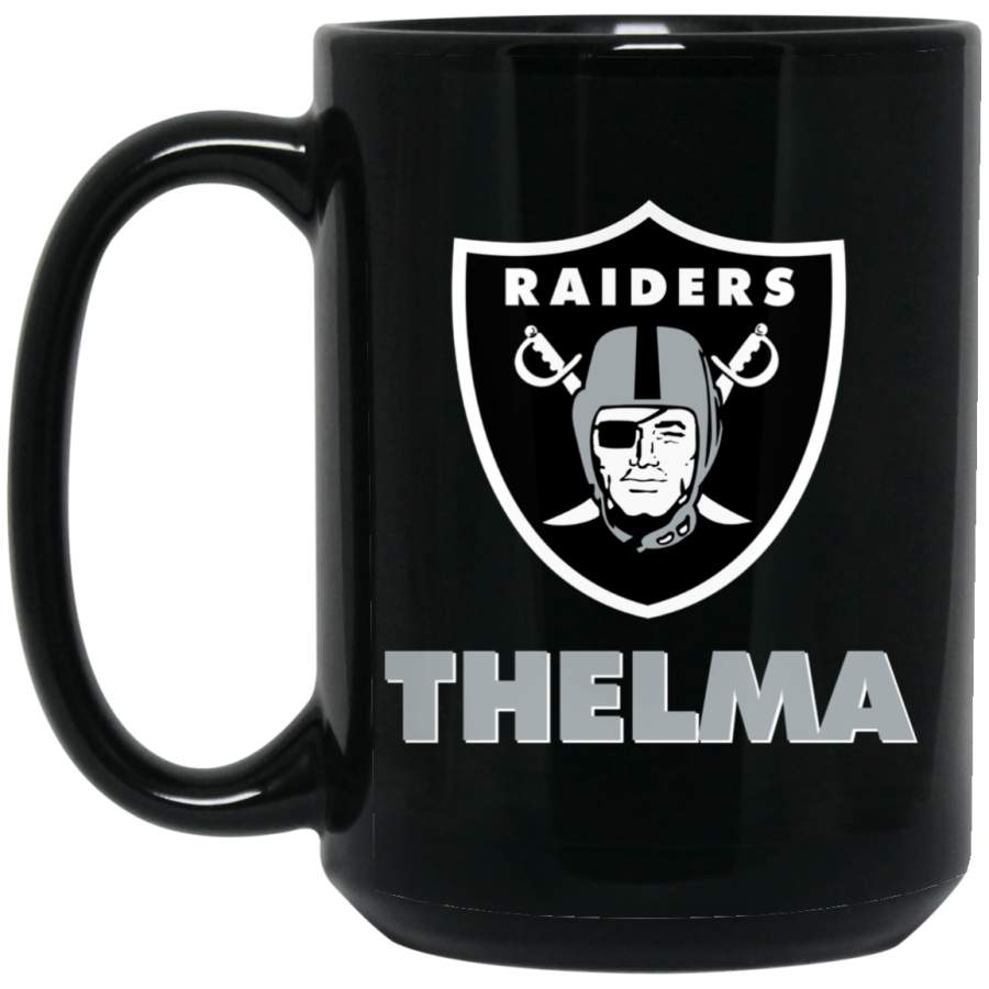 Custom Raiders Logo Thelma BM15OZ 15 oz. Black Mug