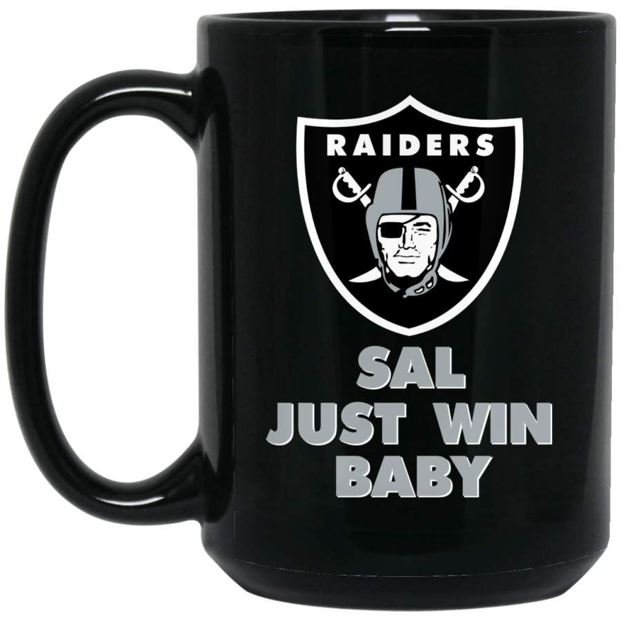 Custom Raiders Logo SAL BM15OZ 15 oz. Black Mug