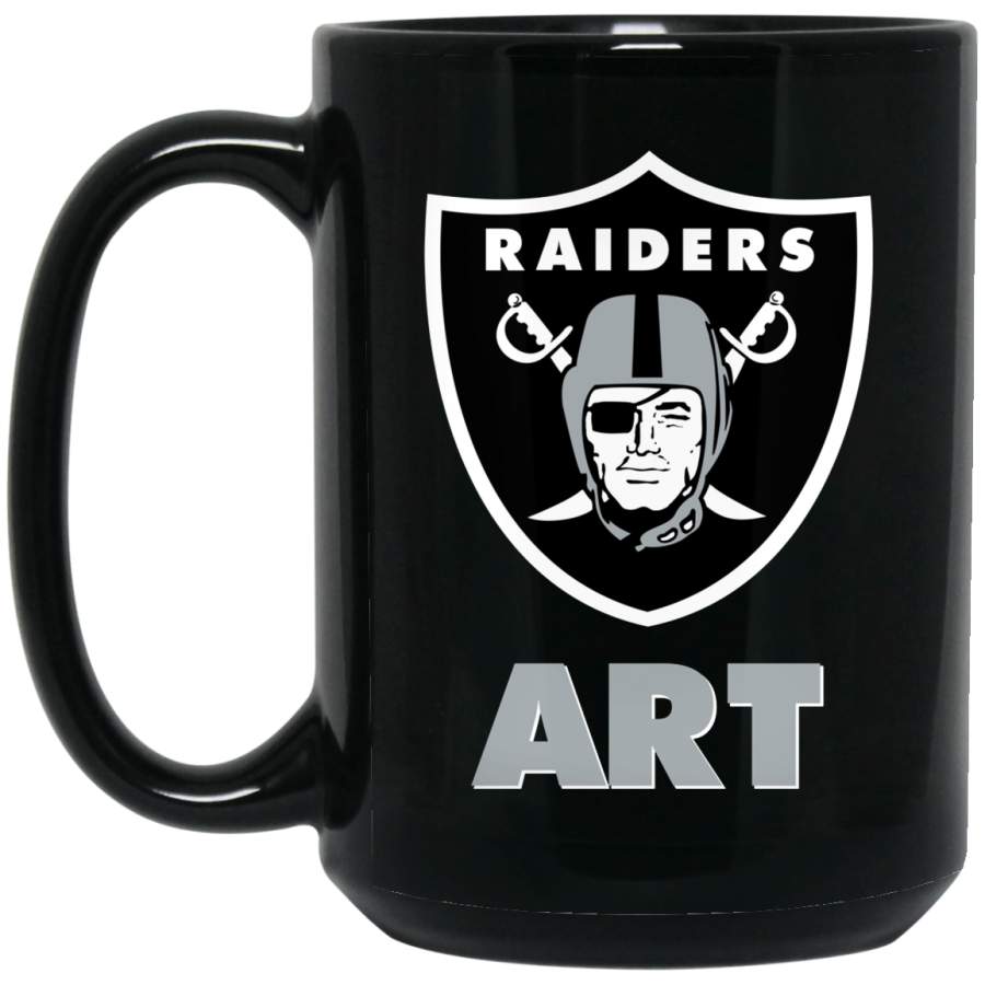 Custom Raiders Logo ART BM15OZ 15 oz. Black Mug