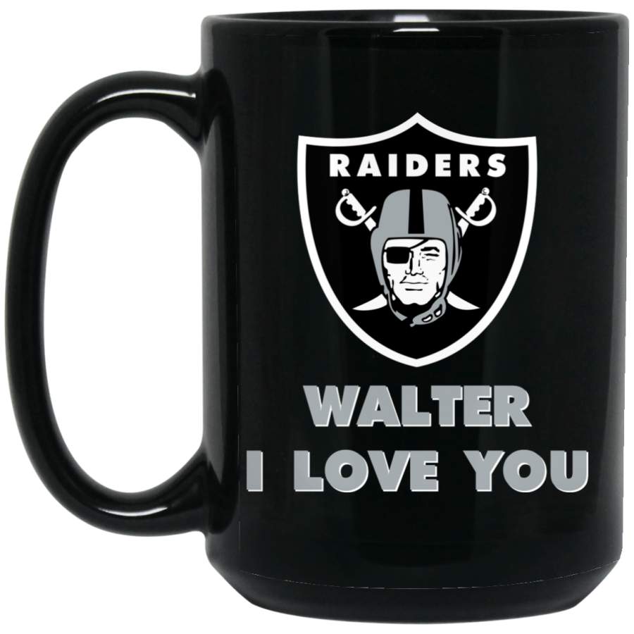 Custom Raiders Logo Walter BM15OZ 15 oz. Black Mug