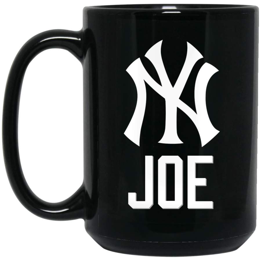 Custom Personalized New York Yankees White-Gray Logo Joe BM15OZ 15 oz. Black Mug