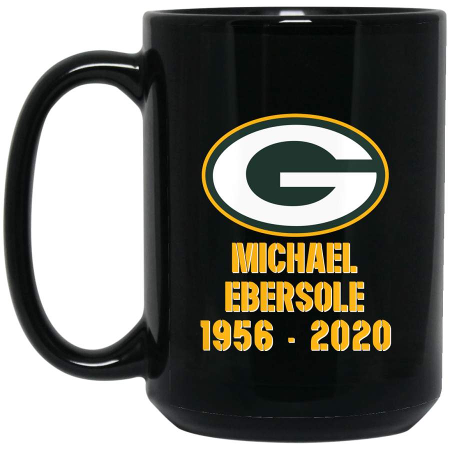 Custom Personalized Green Bay Packer Yellow-White Text Michael Ebersole BM15OZ 15 oz. Black Mug