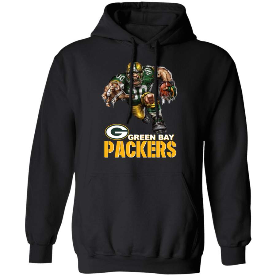 Green Bay Packers Logo Player Mascot G185 Pullover Hoodie 8 oz.