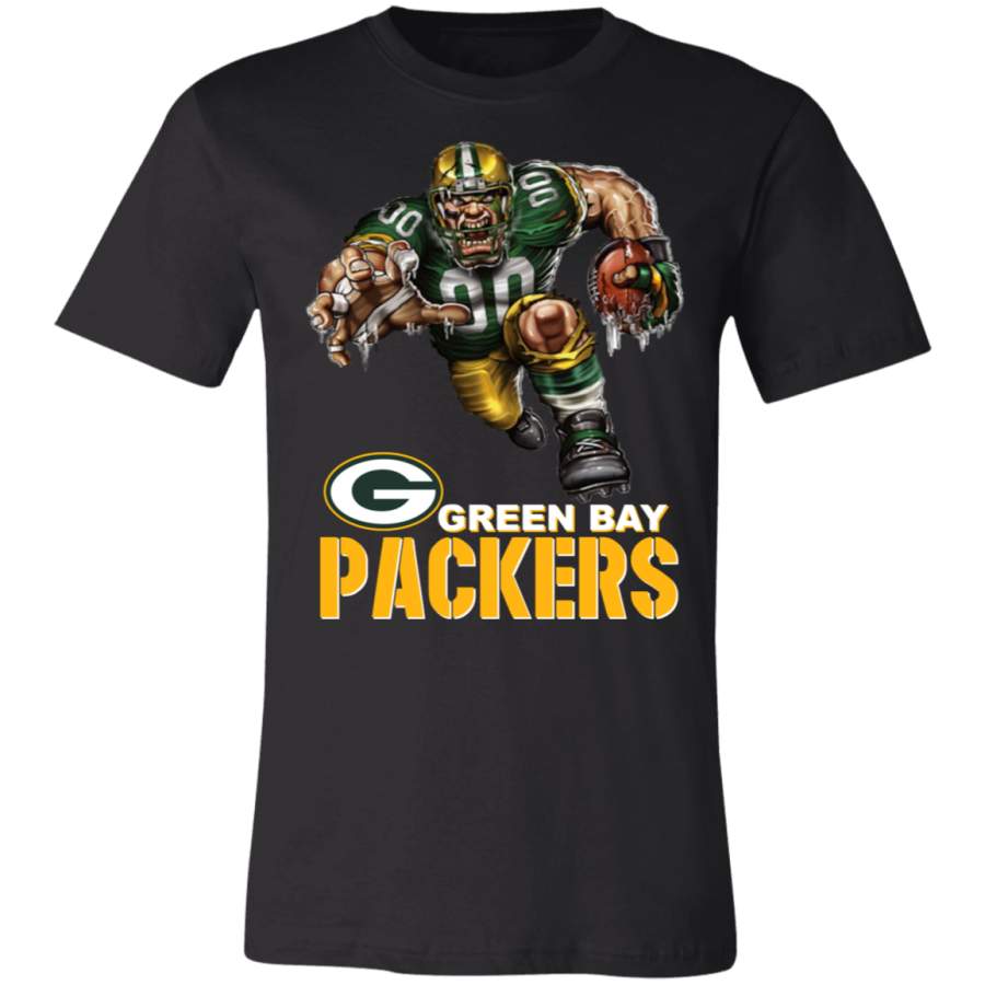 Green Bay Packers Logo Player Mascot 3001C Unisex Jersey Short-Sleeve T-Shirt