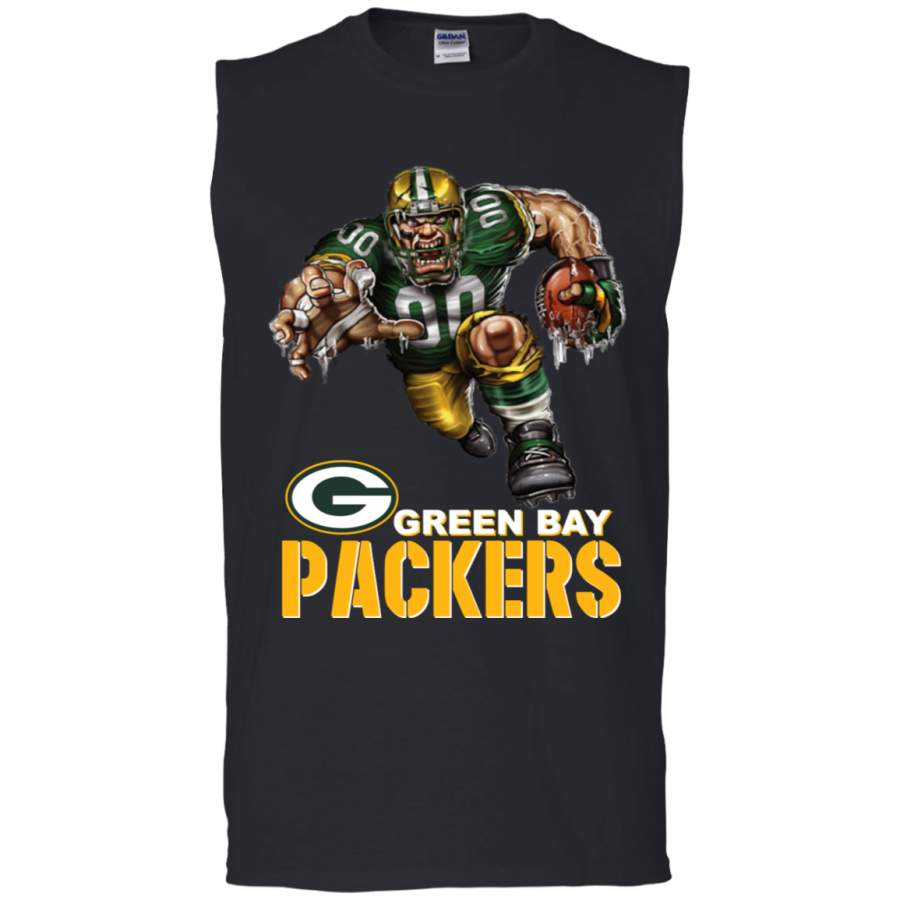 Green Bay Packers Logo Player Mascot G270 Men’s Ultra Cotton Sleeveless T-Shirt