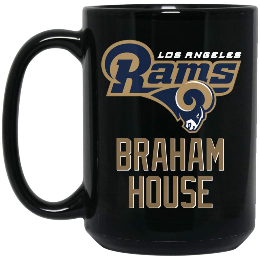 Los Angeles Rams Custom Black Mug Braham House BM15OZ 15 oz. Black Mug