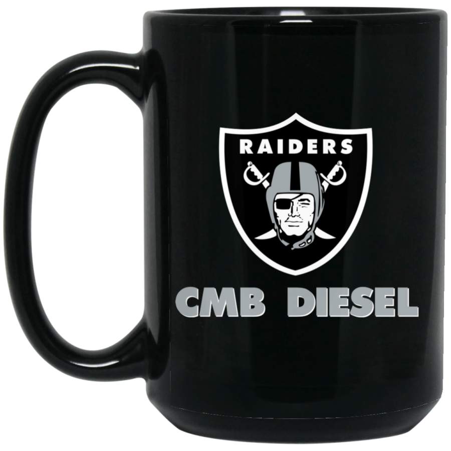 Custom Raiders Logo CMB DIESEL BM15OZ 15 oz. Black Mug