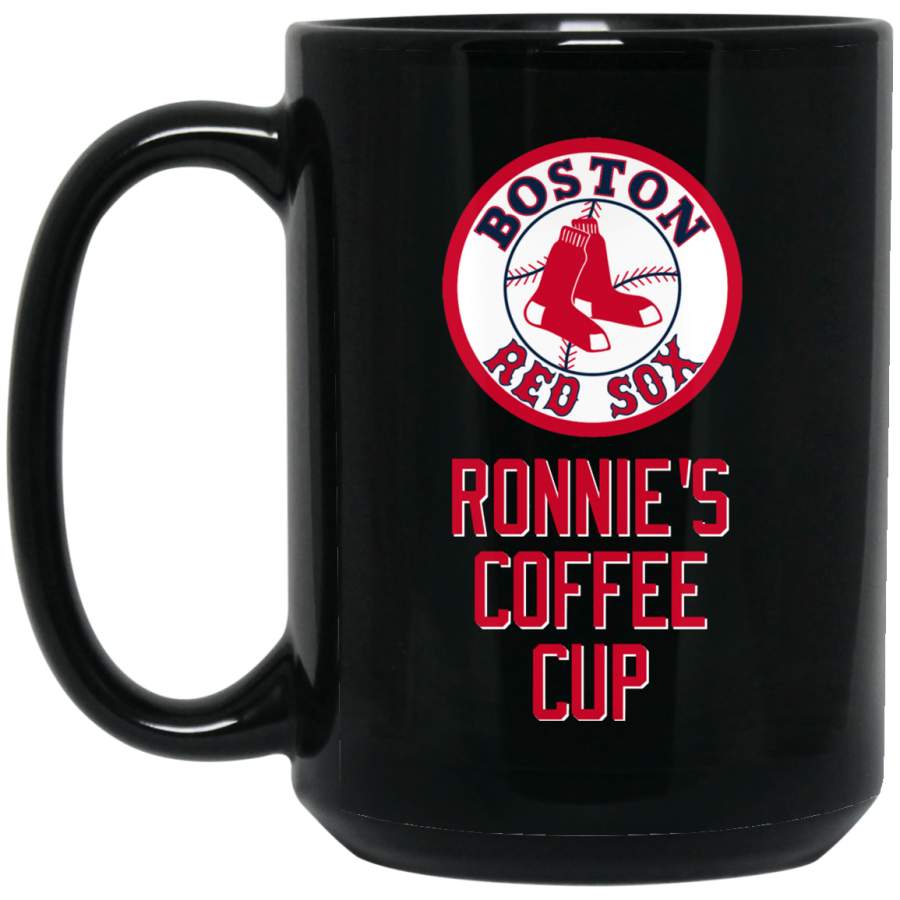 Custom Personalized Boston Red Sox V1 Red-White Logo RONNIE’S BM15OZ 15 oz. Black Mug