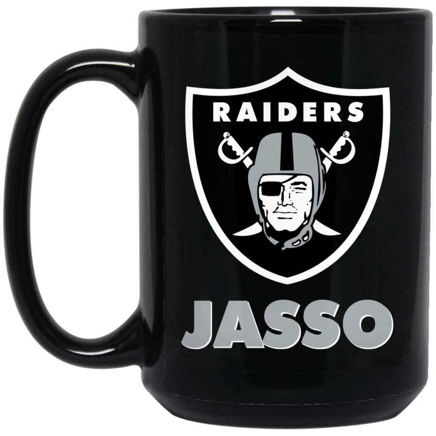 Custom Raiders Logo JASSO BM15OZ 15 oz. Black Mug