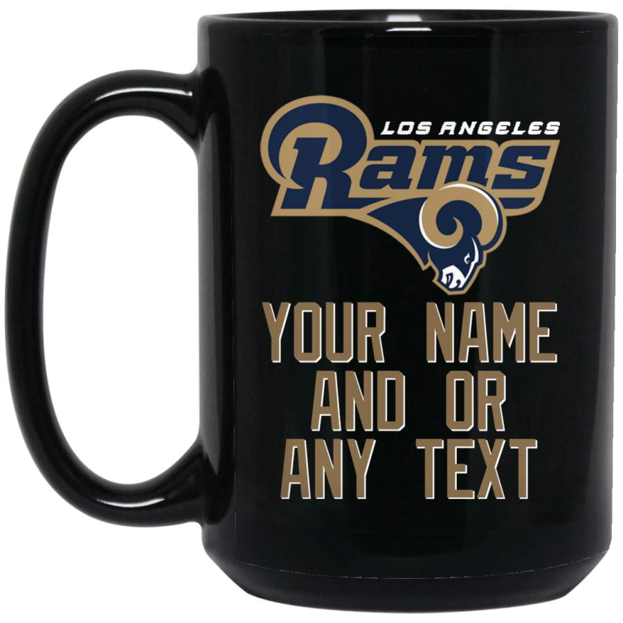 Los Angeles Rams Custom Black Mug Example BM15OZ 15 oz. Black Mug