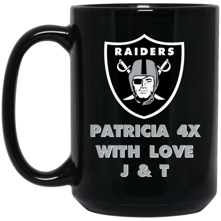 Custom Raiders Logo Patricia BM15OZ 15 oz. Black Mug