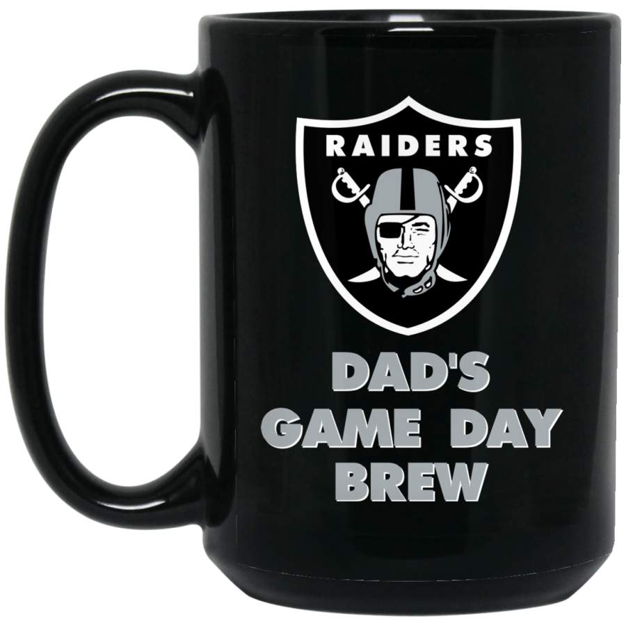 Custom Raiders Logo Dad’s Game Day Brew BM15OZ 15 oz. Black Mug