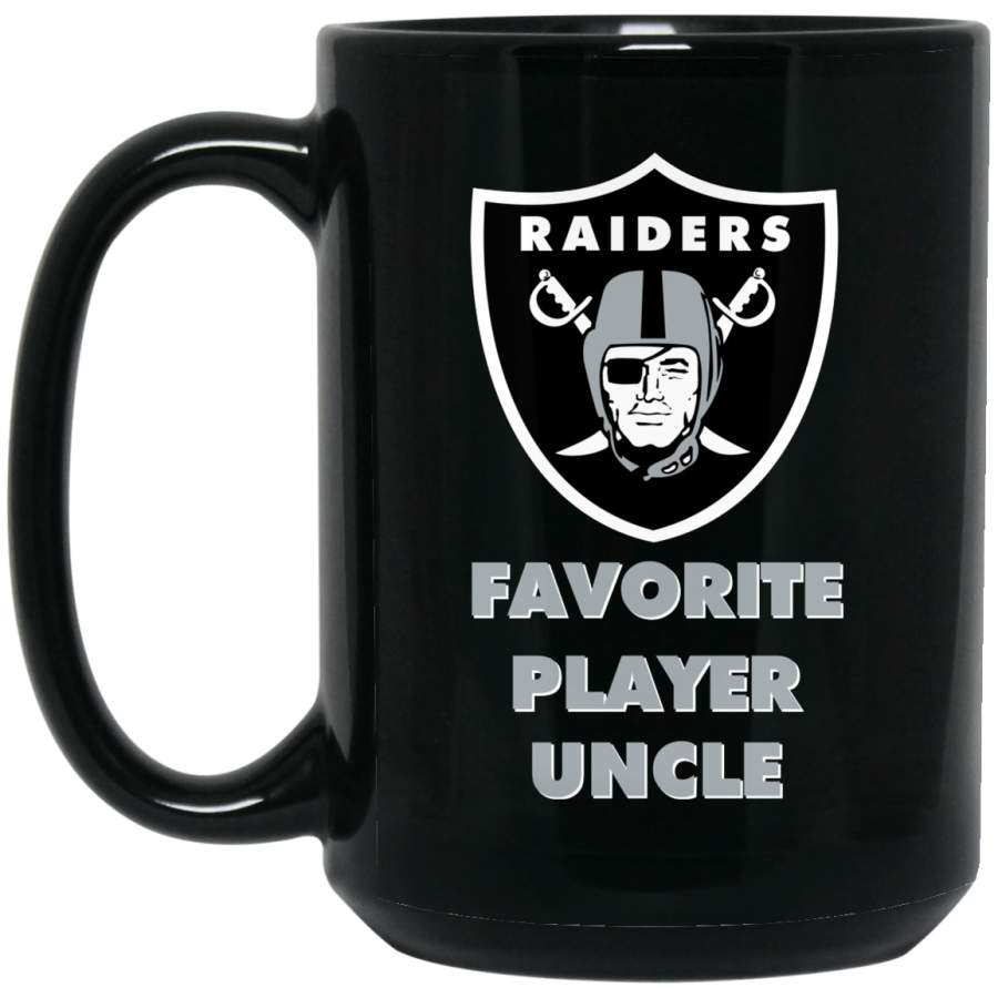 Custom Raiders Logo Favorite Player Uncle BM15OZ 15 oz. Black Mug