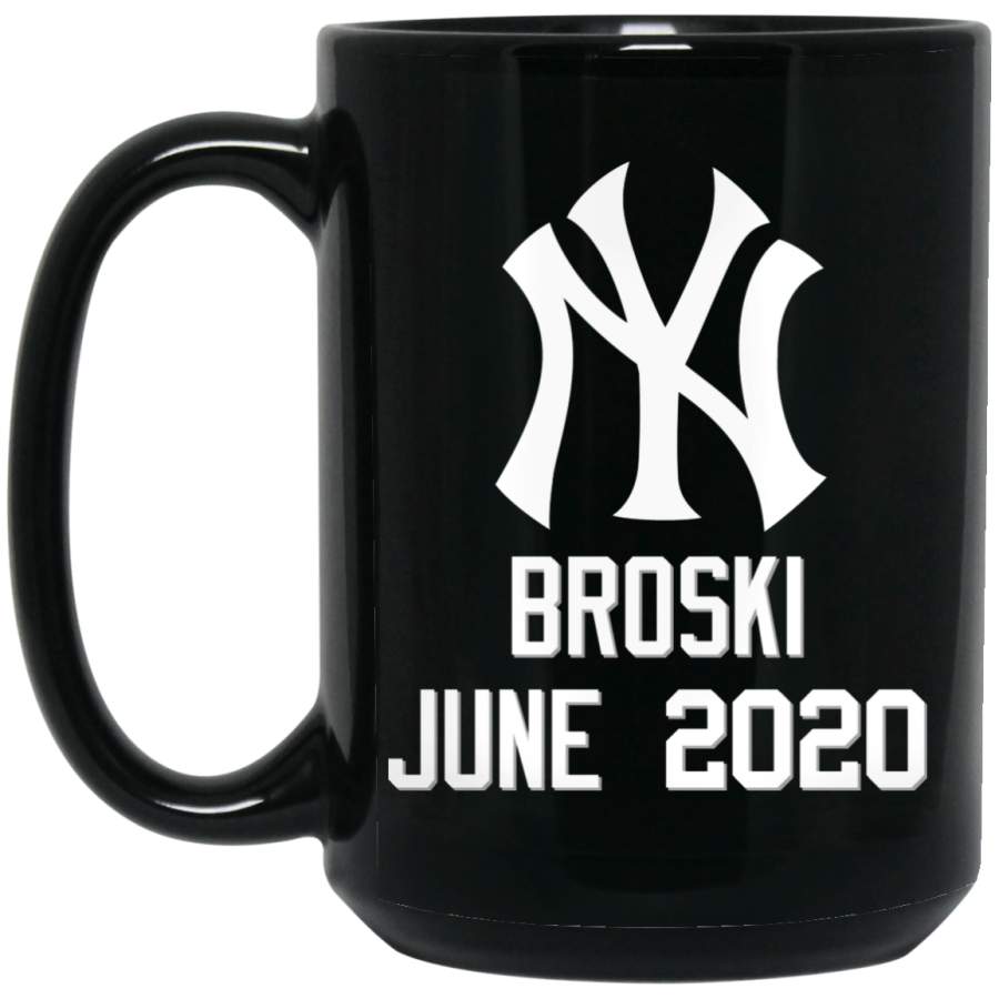 Custom Personalized New York Yankees White-Gray Logo Broski BM15OZ 15 oz. Black Mug