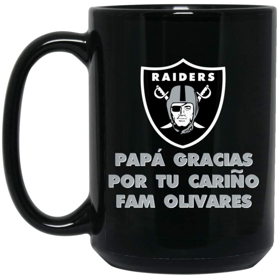 Custom Raiders Logo Olivares BM15OZ 15 oz. Black Mug