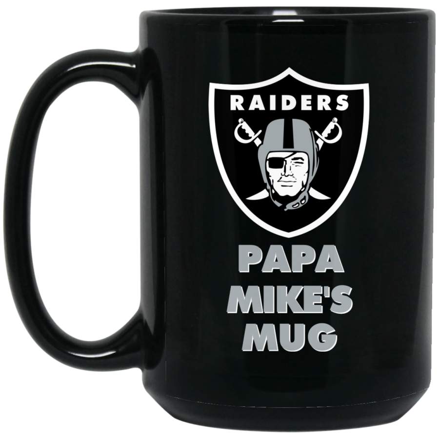 Custom Raiders Logo Papa Mike’s Mug BM15OZ 15 oz. Black Mug