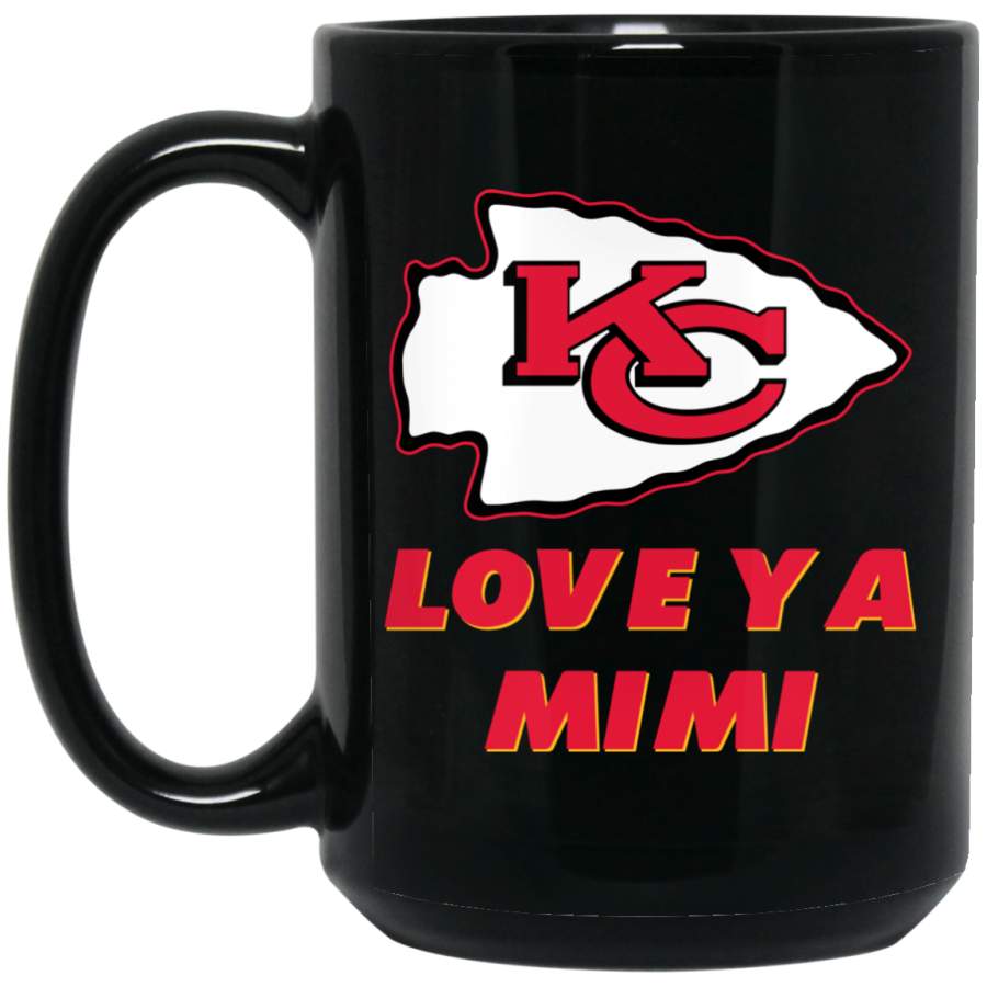 Custom Personalized Kansas City Chiefs Logo Black-Red mimi BM15OZ 15 oz. Black Mug