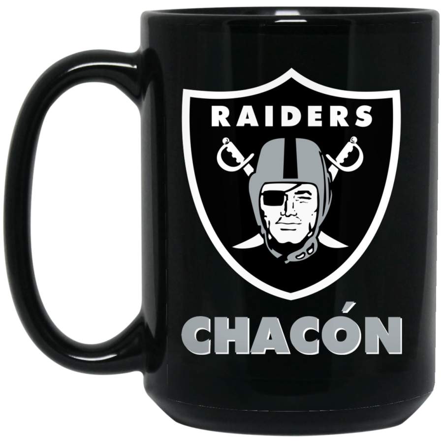 Custom Raiders Logo Chacon BM15OZ 15 oz. Black Mug