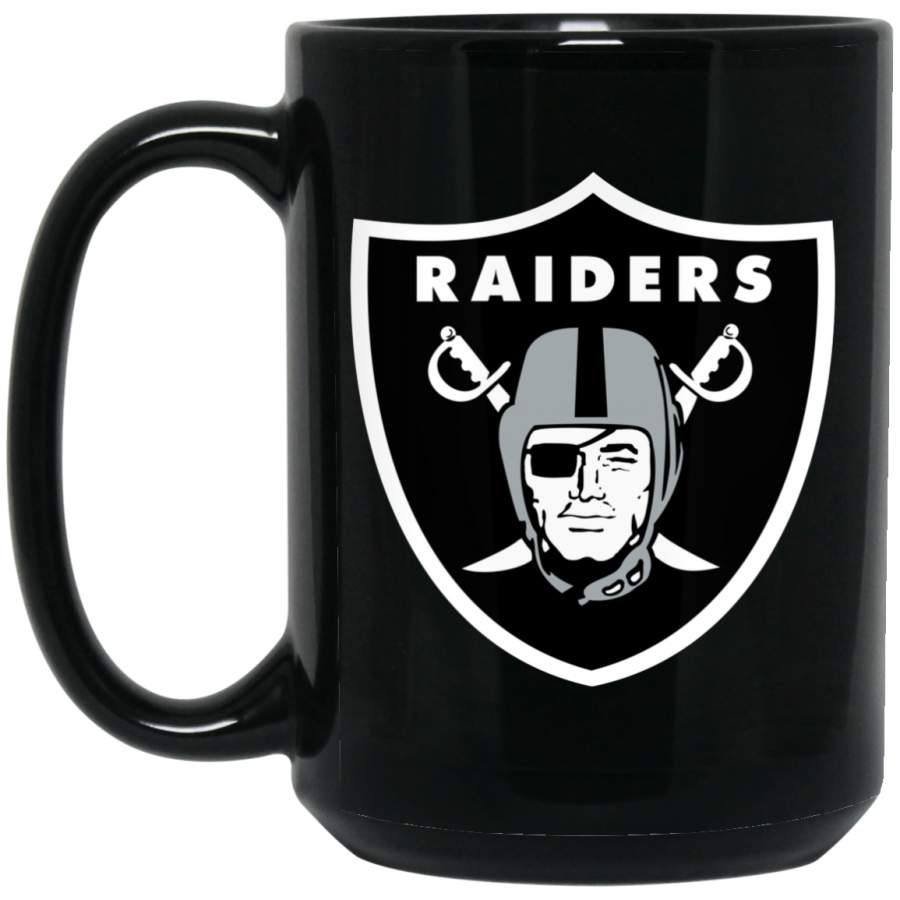 Custom Raiders Logo BM15OZ 15 oz. Black Mug