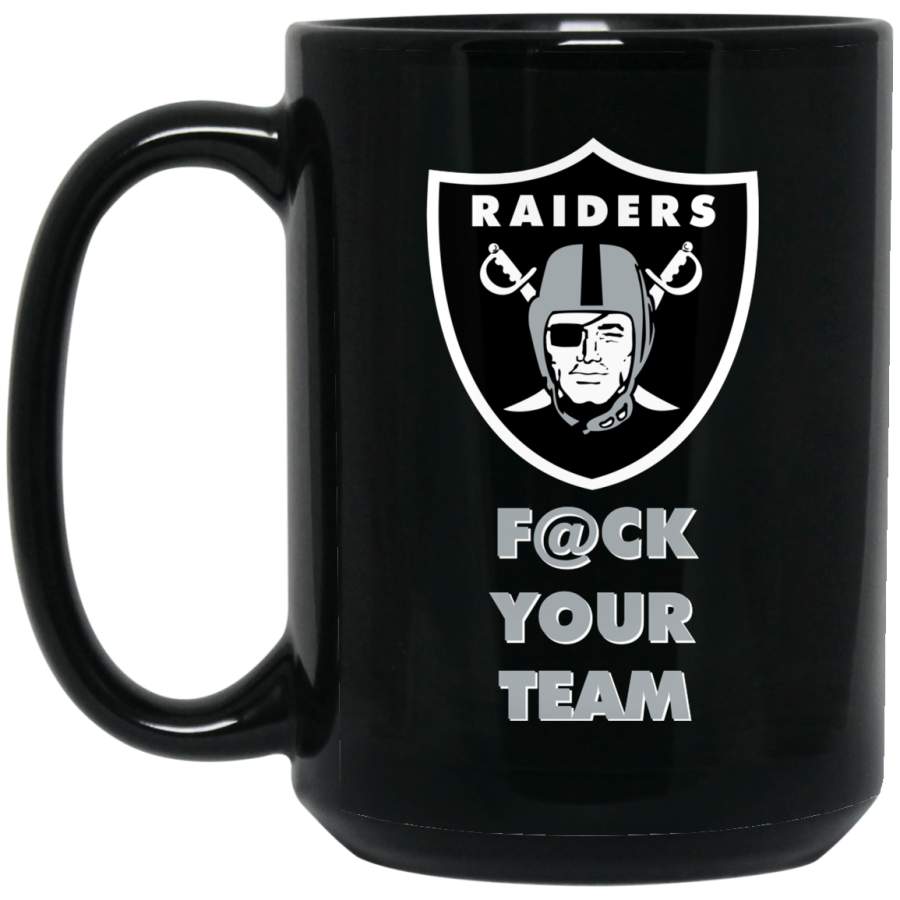 Custom Raiders Logo [email protected] YOUR TEAM BM15OZ 15 oz. Black Mug