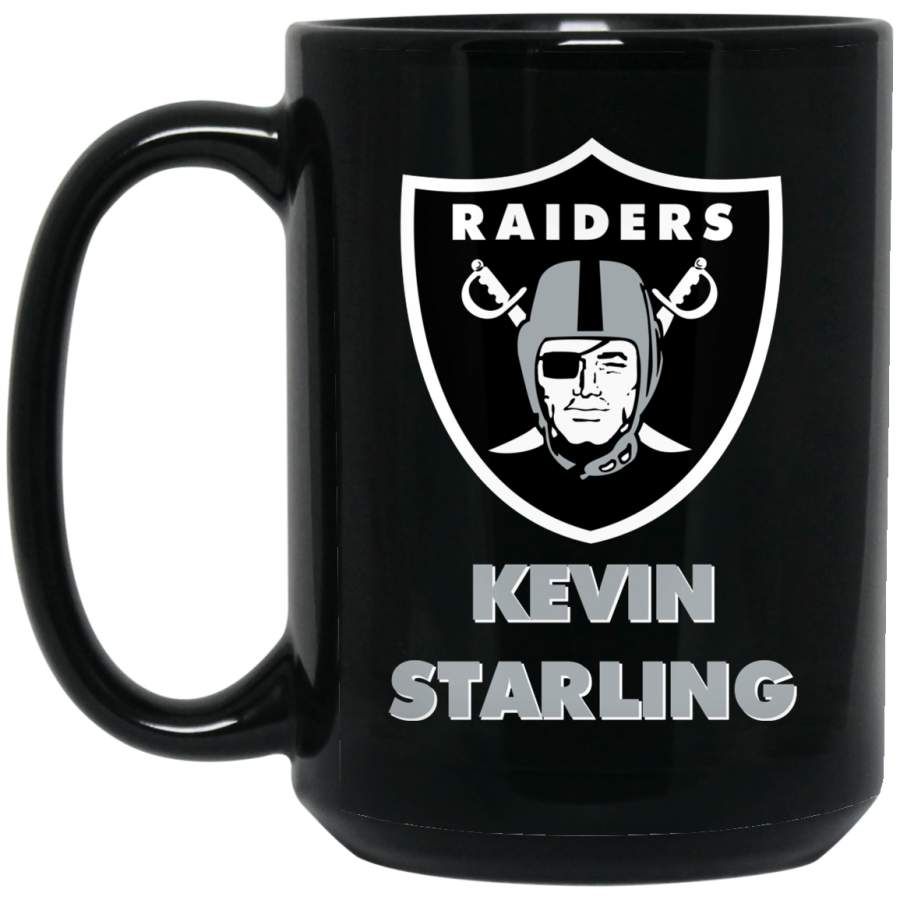 Custom Raiders Logo Kevin Starling BM15OZ 15 oz. Black Mug