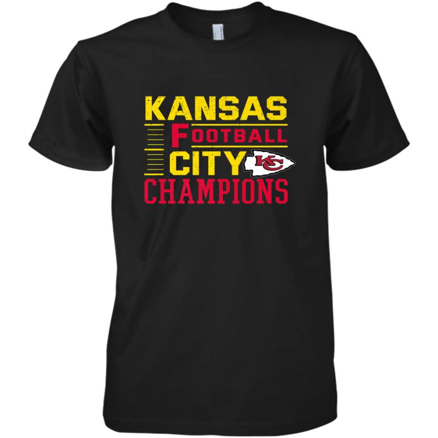 Kansas City Football Champions Vintage KC Distressed Gift Men’s Premium T-Shirt