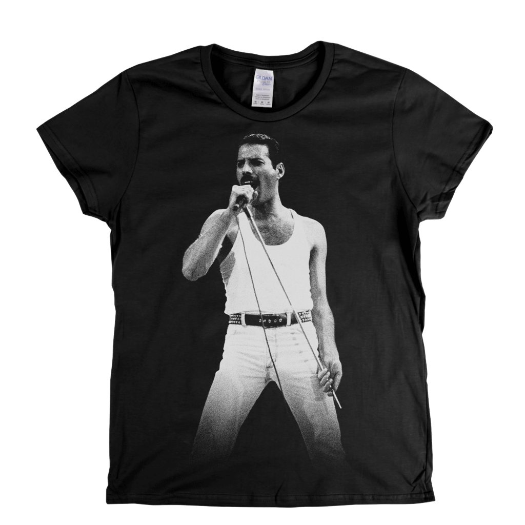 Freddie Mercury On Stage Womens T-Shirt