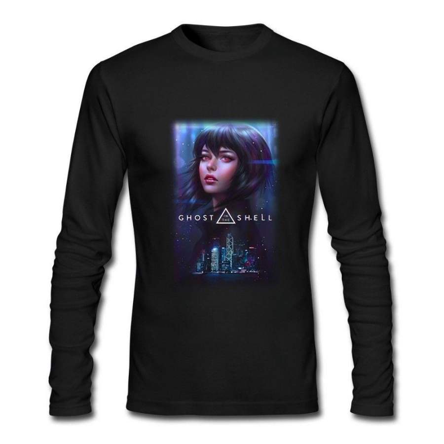 Fashion New Ghost In The Shell T Shirt Long Sleeve Casual Crewneck Printed T-Shirt