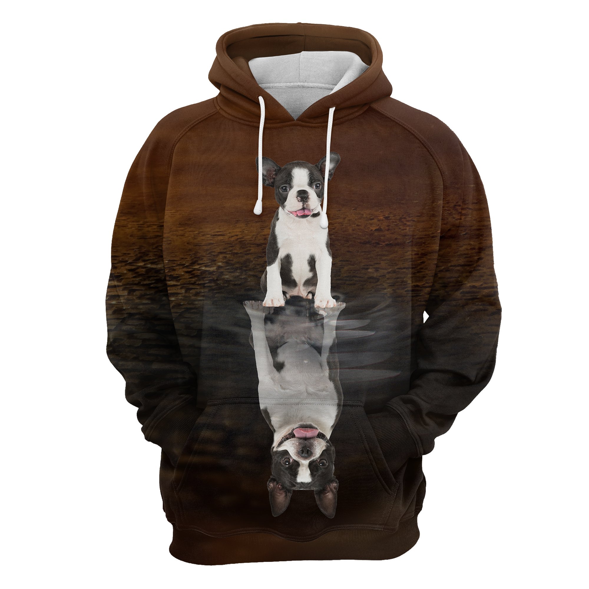 Cute Boston Terrier Reflection H22417 – All Over Print Unisex Hoodie