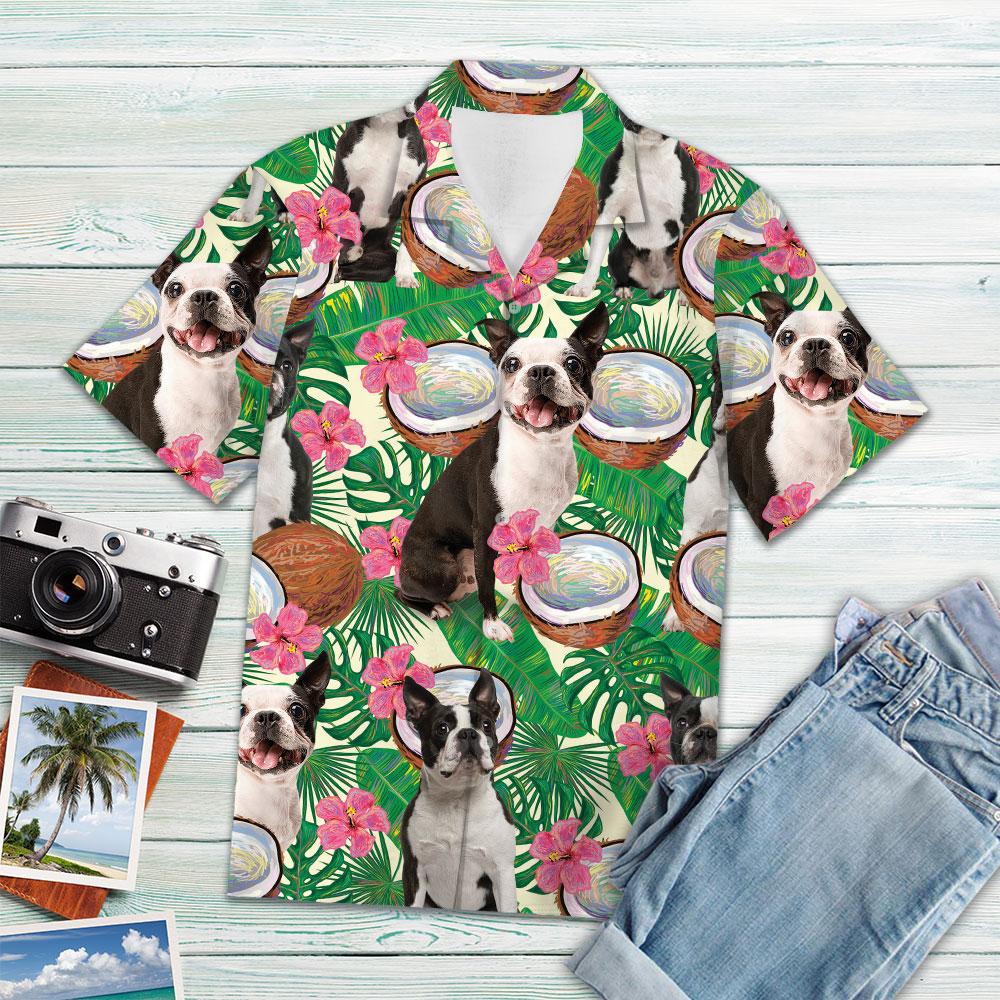 Boston Terrier Tropical Coconut G5731- Hawaiian Shirt