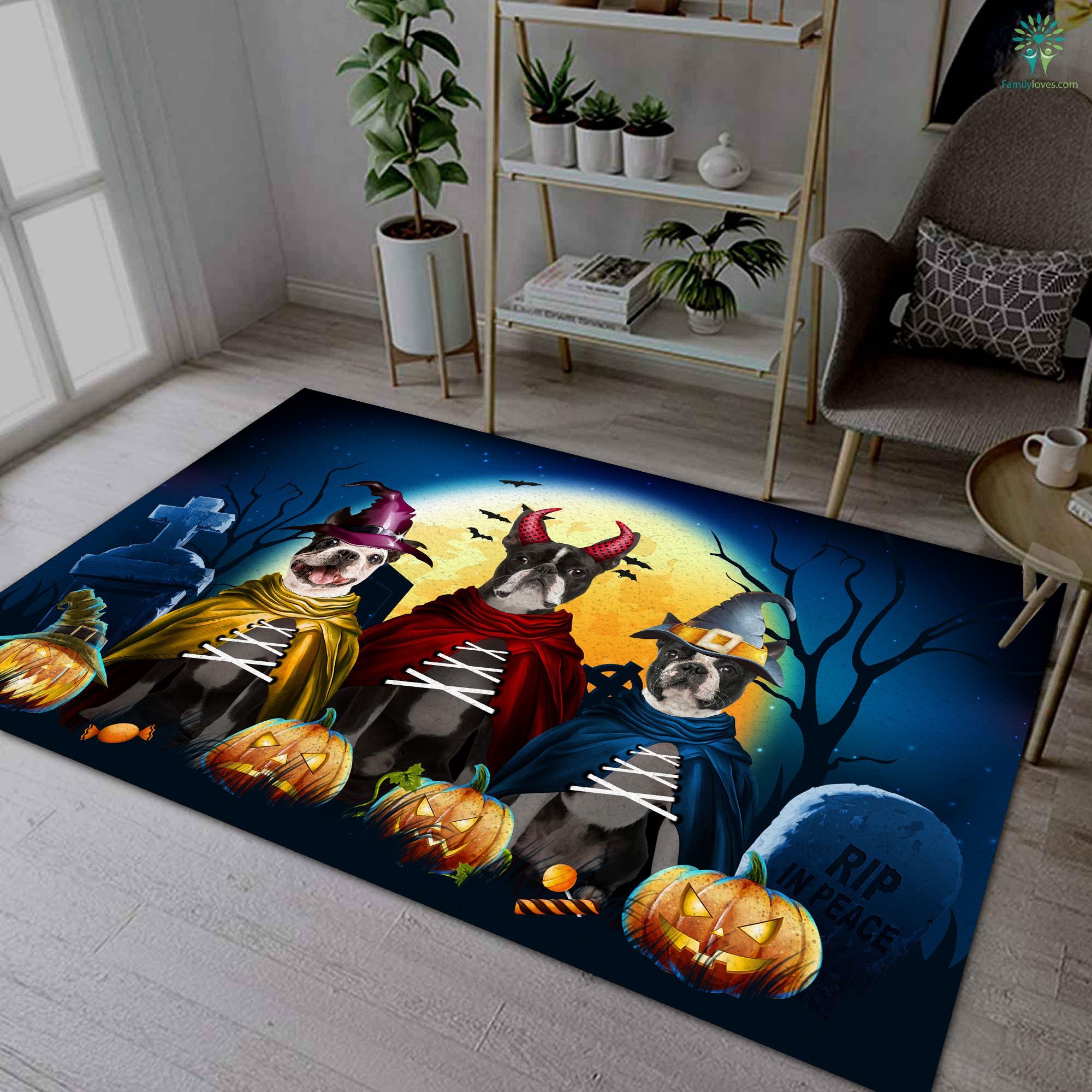 Bostonterrier Halloween Party D0608 Rug