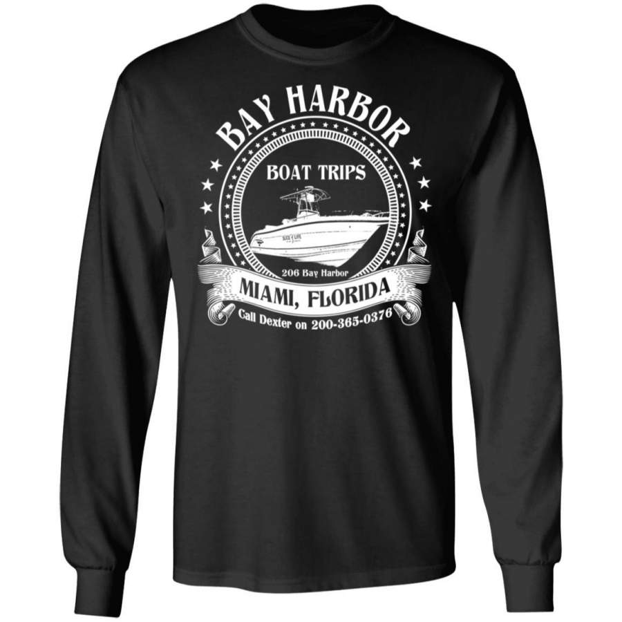 206 Bay Harbor Boat Trips Miami Florida Long Sleeve T-Shirt