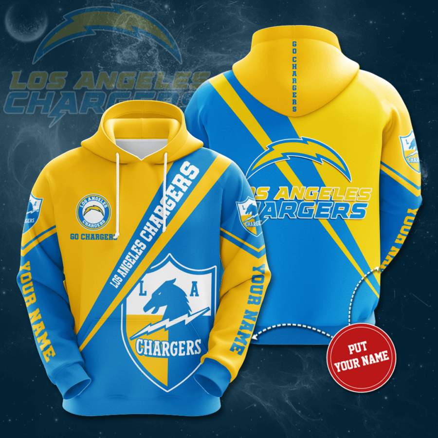 Los Angeles Chargers 3D Printed Hooded Pocket Pullover Hoodie