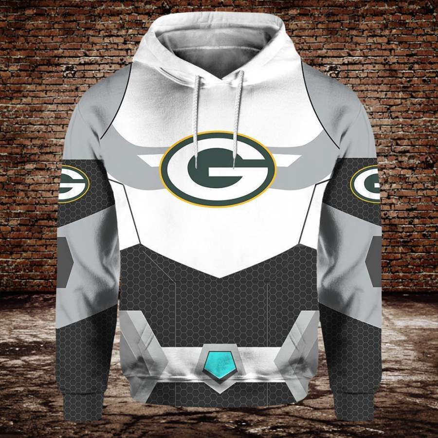 Green Bay Packers Silver Hoodie