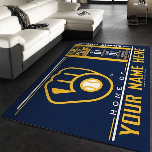 Customizable Milwaukee Brewers Wincraft Personalized Area Rug For Christmas, Living Room Rug, Home Decor Floor Decor