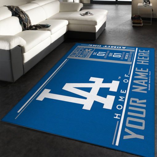 Customizable Los Angeles Dodgers Wincraft Personalized Area Rug, Bedroom, Christmas Gift US Decor