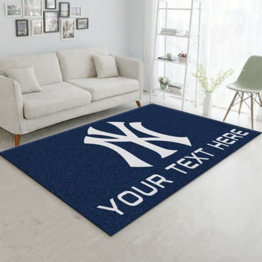 Customizable New York Yankees Personalized Accent Rug Area Rug Carpet, Living room and bedroom Rug, Home US Decor